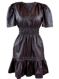 Simply Southern PU Leather Dress--Black