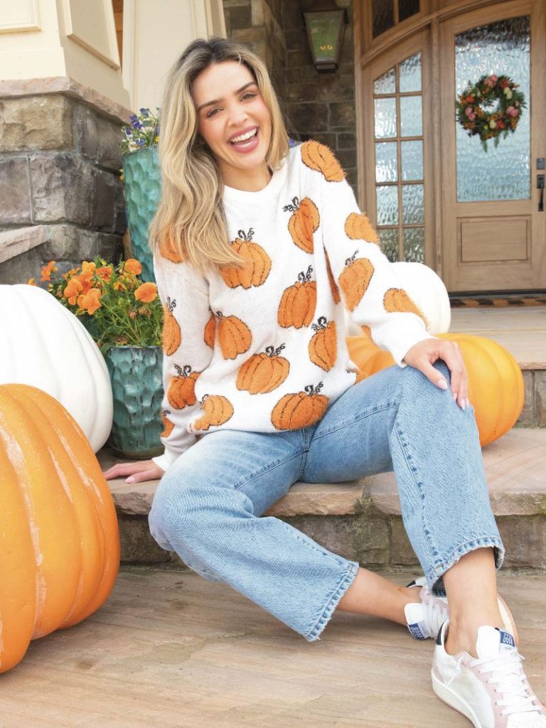 Simply Southern Fuzzy Sweater--Pumpkin