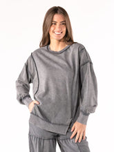 Load image into Gallery viewer, Simply Southern Mineral Wash Crewneck Sweatshirt--Black
