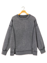 Load image into Gallery viewer, Simply Southern Mineral Wash Crewneck Sweatshirt--Black
