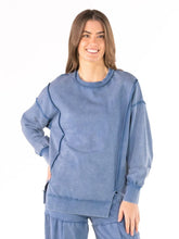 Load image into Gallery viewer, Simply Southern Mineral Wash Crewneck Sweatshirt--Blue
