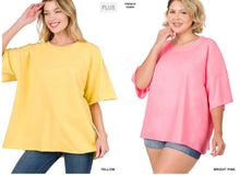 Load image into Gallery viewer, Plus Size French Terry Drop Shoulder Raw Edge Top
