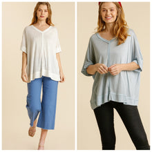 Load image into Gallery viewer, Umgee--Raw Edged Oversized Sheer Top
