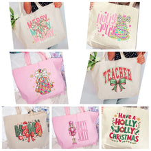 Load image into Gallery viewer, Canvas Christmas Totes
