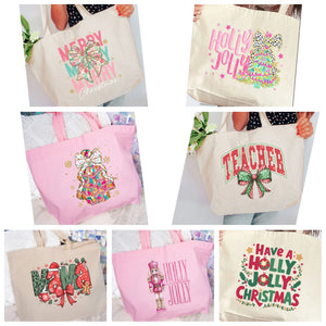 Canvas Christmas Totes