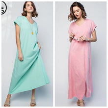 Load image into Gallery viewer, PLUS SIZE WASHED COTTON MAXI DRESS BY RAE MODE
