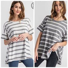 Load image into Gallery viewer, PLUS SIZE STRIPED SHORT SLEEVE TOP BY RAE MODE
