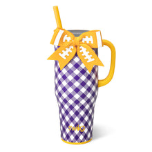 Load image into Gallery viewer, SWIG Game Day Gingham- Purple/Gold  40 Ounce Leak Proof Tumbler
