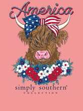 Load image into Gallery viewer, Simply Southern Short Sleeve Tee--American Cow--Conch
