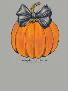 Simply Southern Short Sleeve Tee--Pumpkin--Storm Heather