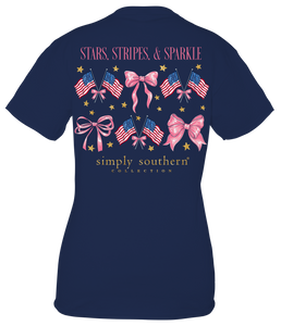 Simply Southern Short Sleeve Tee--Stars--Navy