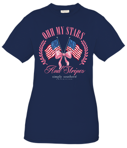 Simply Southern Short Sleeve Tee--Stars--Navy