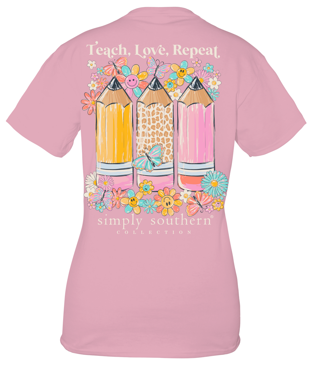 Simply Southern Short Sleeve Tee--TEACH--Petal