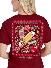 Load image into Gallery viewer, Simply Southern Short Sleeve Graphic Tee--Teacher--Carmine (Red)
