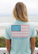 Load image into Gallery viewer, Simply Southern Short Sleeve Tee - Flag - Ice -Tracker
