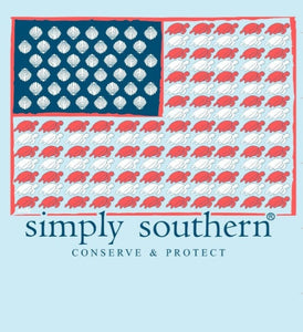 Simply Southern Short Sleeve Tee - Flag - Ice -Tracker