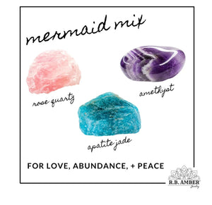 Kids | Mermaid Mix + Raw Cognac Amber Hazelwood Bracelet - 5-6inch