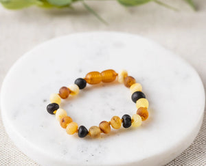 Kids | Raw Multi Baltic Amber Bracelet - 5-6inch