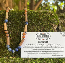 Load image into Gallery viewer, Kids | Lapis Lazuli + Raw Cognac Amber Hazelwood Necklace - 12-13inch
