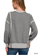 Load image into Gallery viewer, Washed Bottom Band Exposed Seam Sweatshirt
