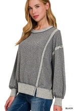 Load image into Gallery viewer, Washed Bottom Band Exposed Seam Sweatshirt
