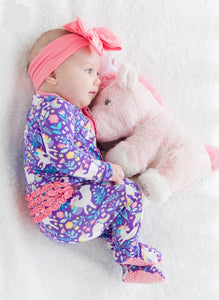 Unicorn Meadow Bamboo Footed Ruffle Pajama