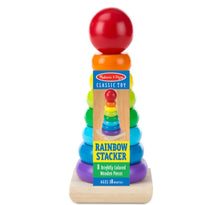 Load image into Gallery viewer, Melissa &amp; Doug Rainbow Stacker Wooden Ring Educational Toy
