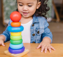 Load image into Gallery viewer, Melissa &amp; Doug Rainbow Stacker Wooden Ring Educational Toy
