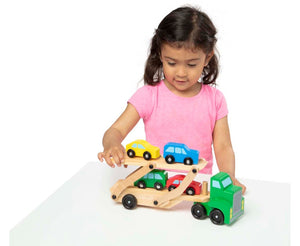 Melissa & Doug Car Carrier Truck & Cars Wooden Toy Set