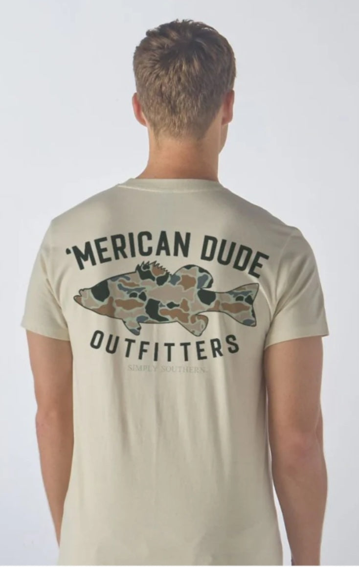 Simply Southern Short Sleeve Tee - Fish Camo - OatHeather