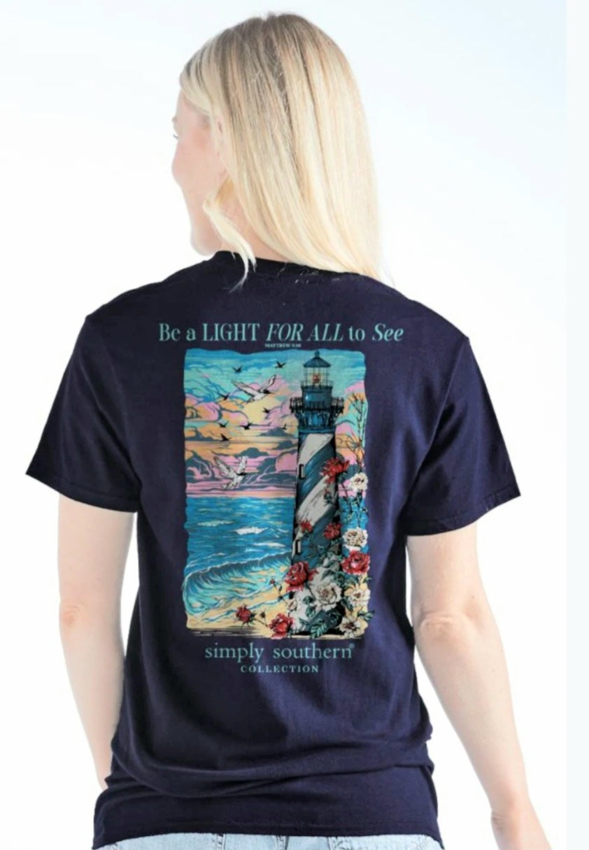 Simply Southern Short Sleeve Tee  - Light - Navy