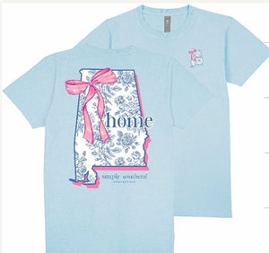 Simply Southern Short Sleeve Tee-Home AL-Ice Blue