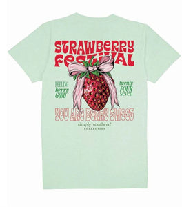 Simply Southern Short Sleeve Tee-Strawberry-Mint