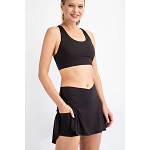 Rae Mode--Butter V Shaped High-Waist Skort--Black