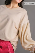Load image into Gallery viewer, Umgee Basic Long Sleeve Top--Stone
