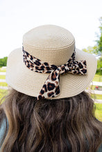 Load image into Gallery viewer, Cruise on By Leopard Banded Straw Boater Hat
