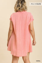 Load image into Gallery viewer, Umgee Plus Size--Snow Washed Pleated Short Sleeve Dress
