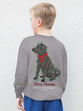 Load image into Gallery viewer, Simply Southern Men&#39;s Long Sleeve T-Shirt--Merry Lab--Heather Charcoal
