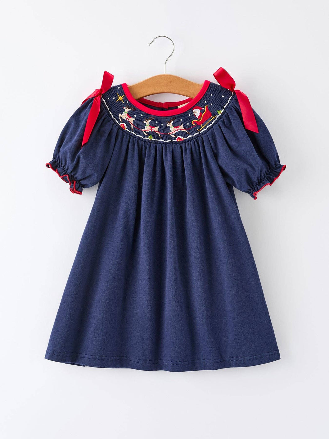 navy blue christmas dress Navy Cord Girls Smocked Bishop Dress Special Occasions