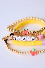 Load image into Gallery viewer, Apple for the TEACHER bright colored bracelet stack jewelry
