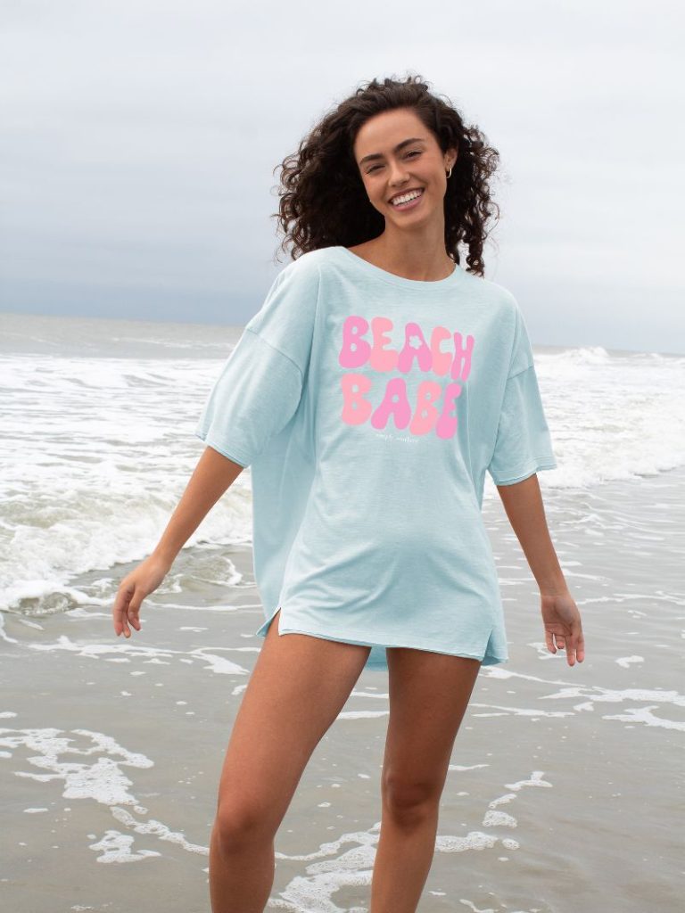 Simply Southern Short Sleeve Boxy Tees--Beach--Splash