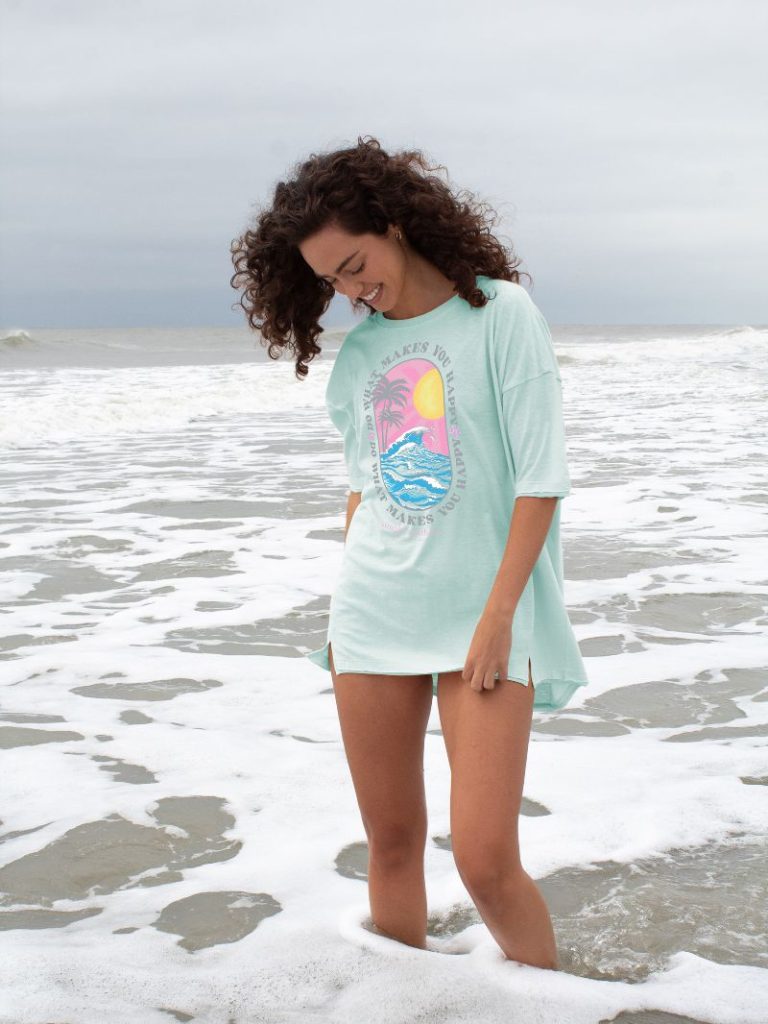 Simply Southern Short Sleeve Boxy Tees--Happy--Splash