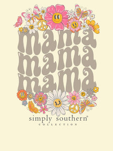 Simply Southern Short Sleeve Boxy Tees--Mama--Whisper