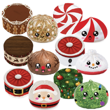 Load image into Gallery viewer, Fun Doh Christmas Squishy Dumpling Toy 12pc Holiday Display
