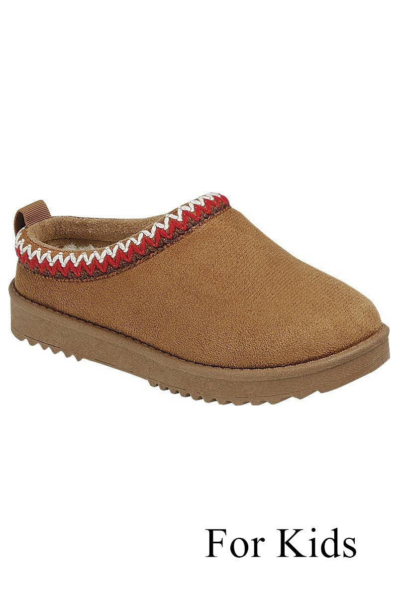 Kids Ankle Booties Winter Shoes -Tan