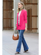 Load image into Gallery viewer, Heather Ribbed Sweater Open Front Two Pockets Cardigan
