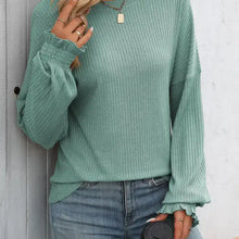 Load image into Gallery viewer, Women's Comfy Striped Long-Sleeved Sweater Top--Lake Green
