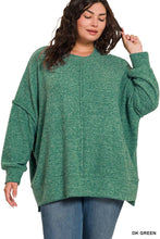 Load image into Gallery viewer, Plus Brushed Melange Hacci Oversized Sweater
