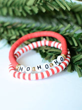 Load image into Gallery viewer, HO Ho Ho-- Santa Claus Christmas Holiday Red Bracelet Set
