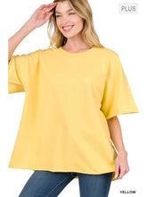 Load image into Gallery viewer, Plus Size French Terry Drop Shoulder Raw Edge Top
